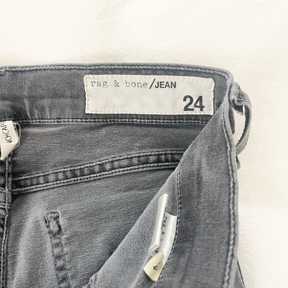 Rag & Bone Split Ankle Jeans in Black Rock Size 24 - Picture 4 of 5